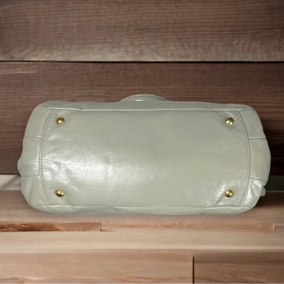 MIU MIU TWO WAY bowler satchel leather bag in bone color *custom* good cond 075H - Picture 6 of 11